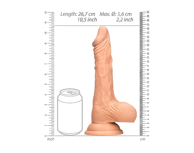 RealRock Dong 10 - élethű, herés dildó (25cm) - natúr