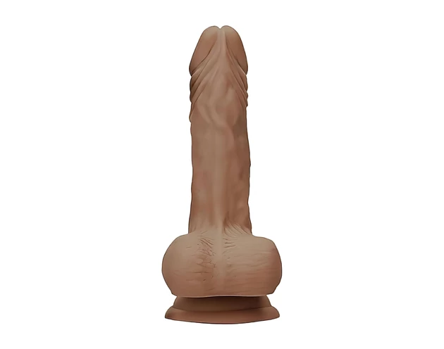 RealRock Dong 10 - élethű, herés dildó (25cm) - sötét natúr