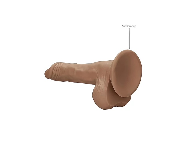 RealRock Dong 10 - élethű, herés dildó (25cm) - sötét natúr