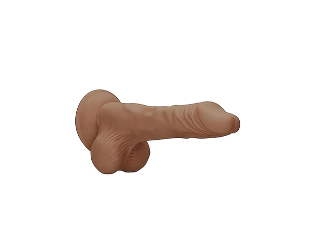 RealRock Dong 10 - élethű, herés dildó (25cm) - sötét natúr