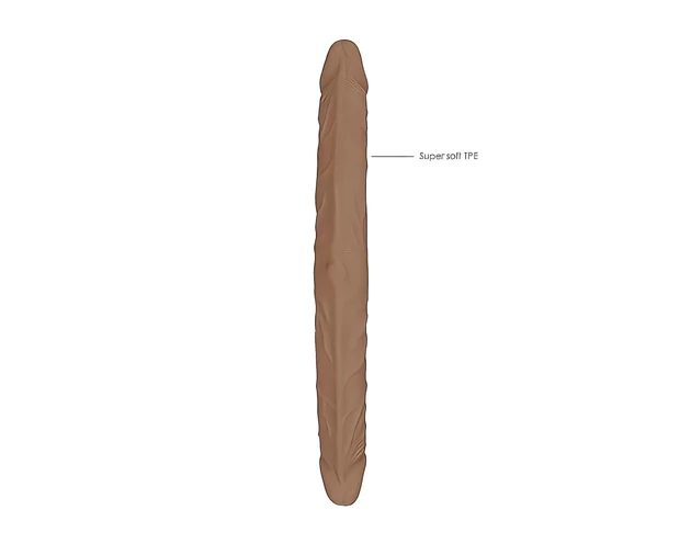 RealRock Double Dong 14 - dupla dildó (36cm) - sötét natúr