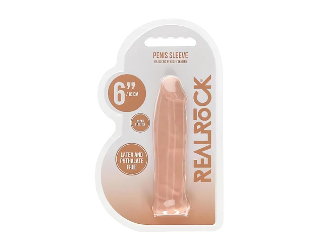 RealRock Penis Sleeve 6 - péniszköpeny (17cm) - natúr