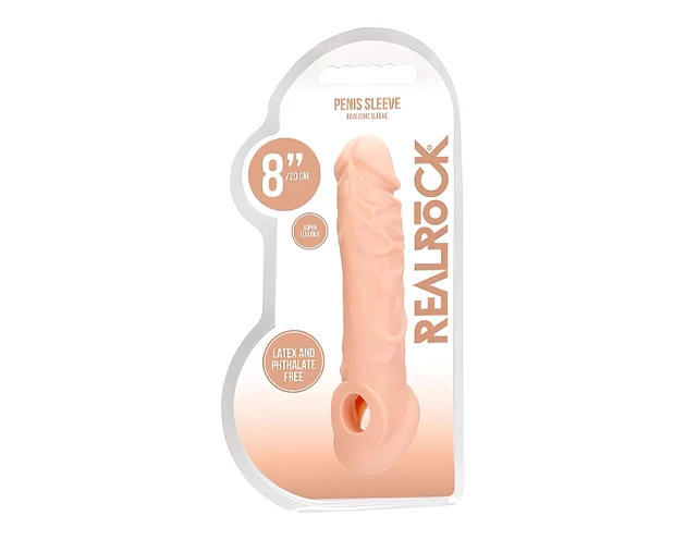 RealRock Penis Sleeve 8 - péniszköpeny (21cm) - natúr