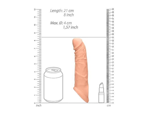 RealRock Penis Sleeve 8 - péniszköpeny (21cm) - natúr