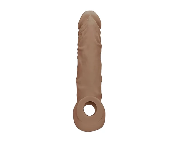 RealRock Penis Sleeve 8 - péniszköpeny (21cm) - sötét natúr