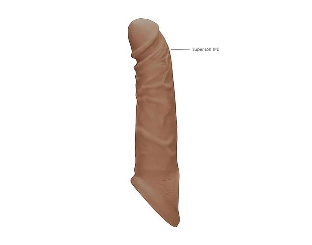 RealRock Penis Sleeve 8 - péniszköpeny (21cm) - sötét natúr