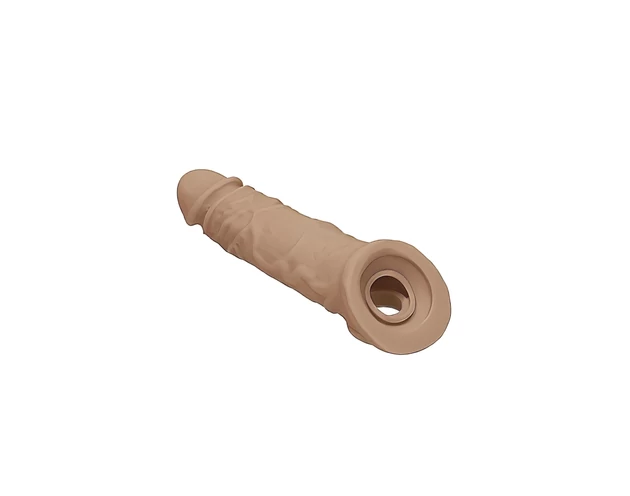 RealRock Penis Sleeve 8 - péniszköpeny (21cm) - sötét natúr