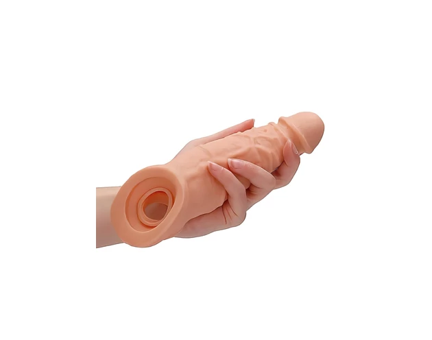 RealRock Penis Sleeve 9 - péniszköpeny (21,5cm) - natúr