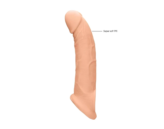 RealRock Penis Sleeve 9 - péniszköpeny (21,5cm) - natúr