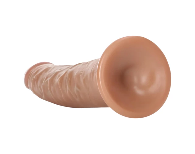 RealRock Slim - realisztikus dildó 15,5cm (sötét natúr)