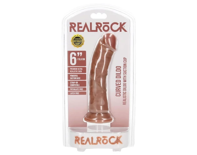 RealRock - realisztikus dildó - 15,5cm (sötét natúr)