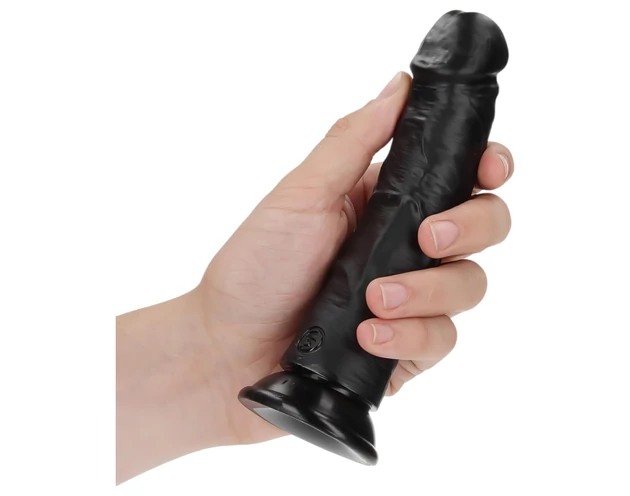 RealRock - tapadókorongos realisztikus dildó - 15,5cm (fekete)