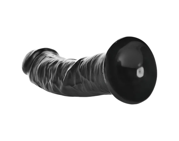 RealRock - tapadókorongos realisztikus dildó - 15,5cm (fekete)