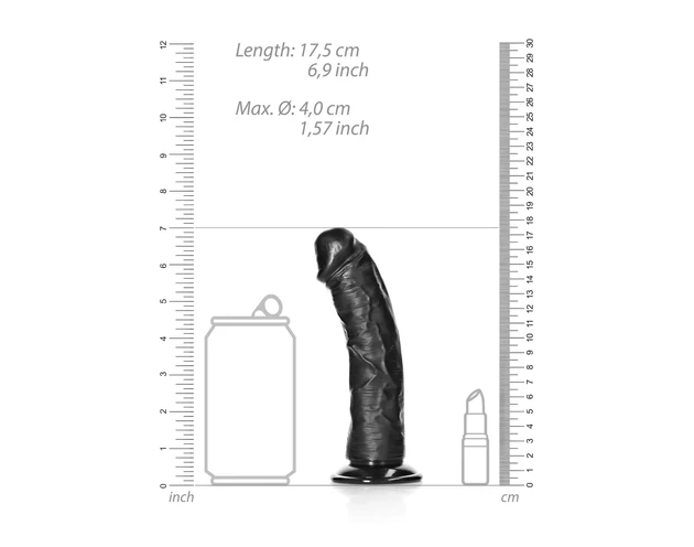 RealRock - tapadókorongos realisztikus dildó - 15,5cm (fekete)