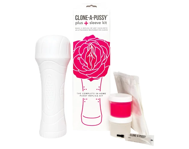 Clone-a-Pussy - puncimásoló és mandzsetta készlet (pink)