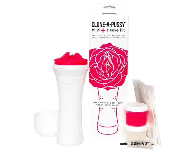 Clone-a-Pussy - puncimásoló és mandzsetta készlet (pink)