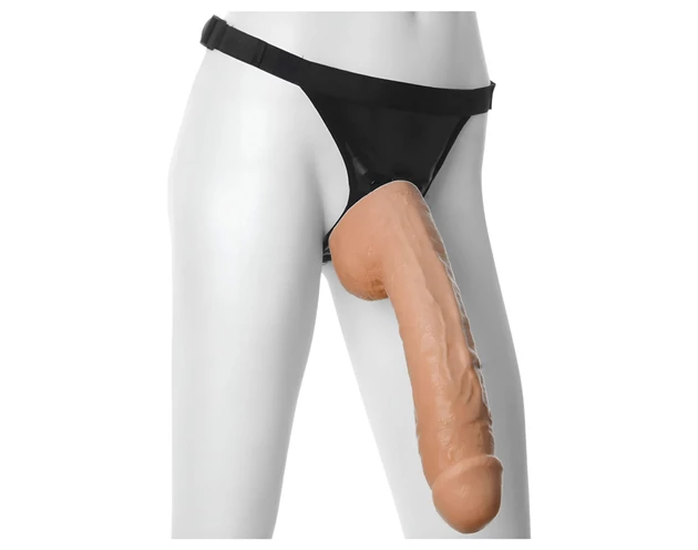 Doc Johnson Vac-U-Lock Hung 12 - élethű, herés dildó (natúr)