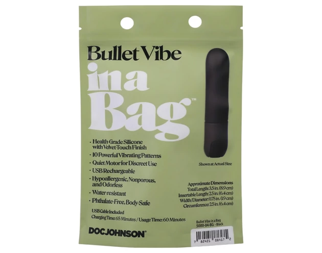 Doc Johnson Bullet Vibe - akkus, vízálló rúdvibrátor (fekete)