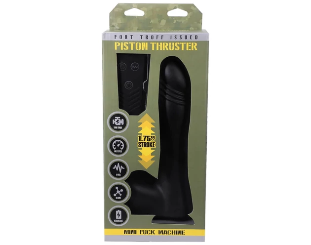 Doc Johnson Mini F-Machine Piston - rádiós lökő vibrátor (fekete)