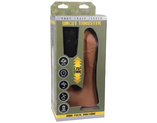 Doc Johnson Mini F-Machine Uncut - rádiós lökő vibrátor (natúr)