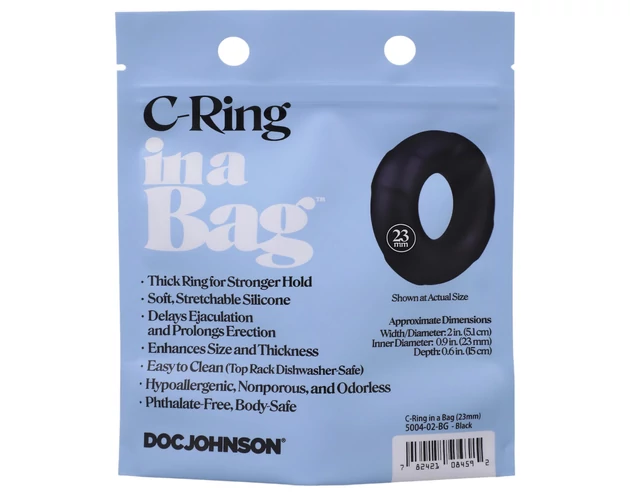 Doc Johnson C-Ring - szilikon péniszgyűrű (fekete)
