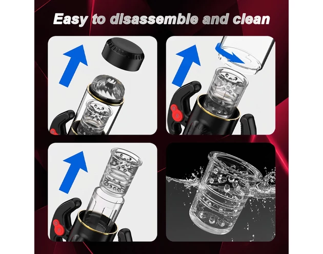 AlvUp - lökő forgó maszturbátor (fekete)