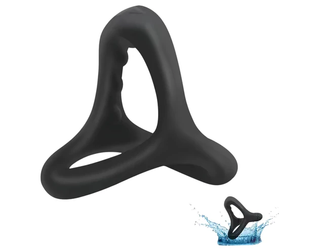 Pénisz- és heregyűrű pontozott felszínnel (fekete)