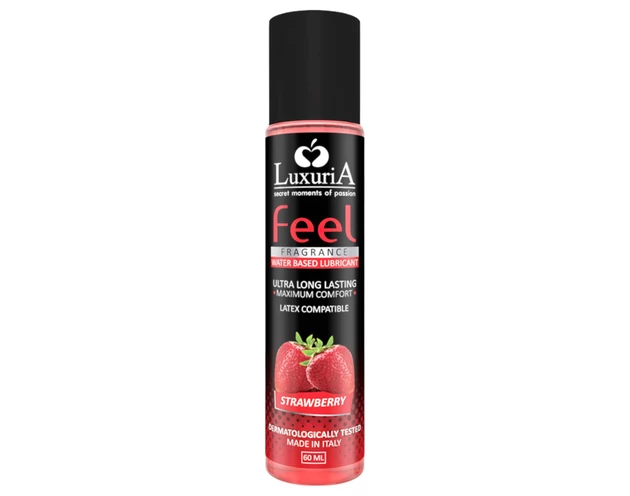 LuxuriA Feel Strawberry - vízbázisú síkosító - eper (60ml)