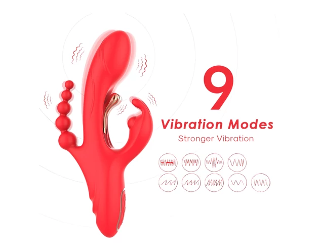 Bestoy - 3 ágú, nyelves vibrátor (piros)