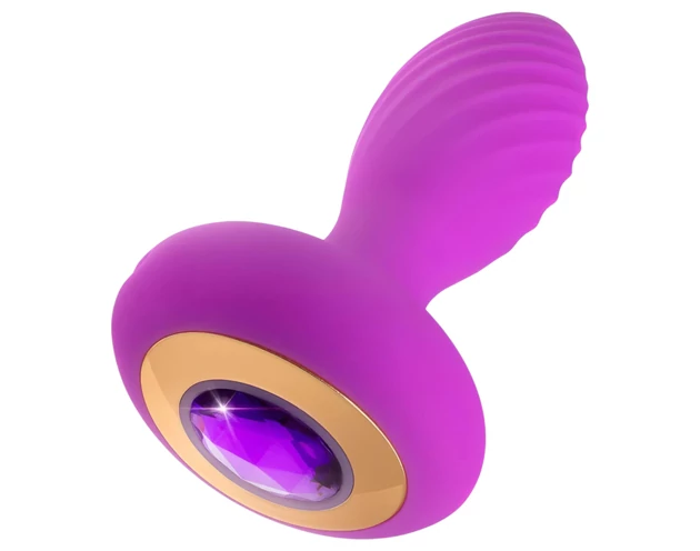Oh My Gem - vibrációs anál plug kővel (lila)