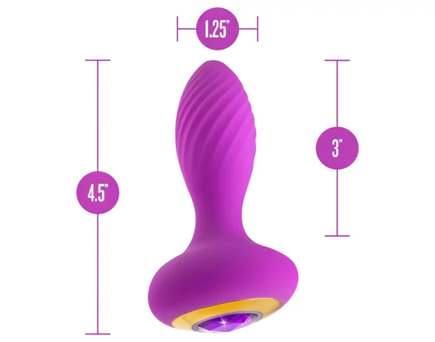 Oh My Gem - vibrációs anál plug kővel (lila)