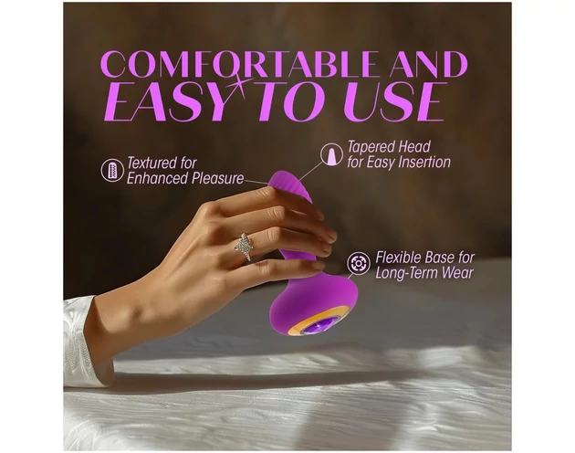 Oh My Gem - vibrációs anál plug kővel (lila)