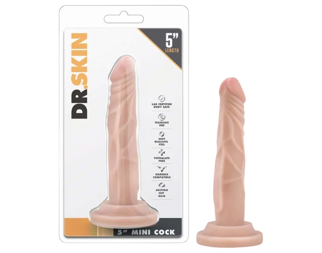 Dr. Skin 5 - tapadókorongos élethű dildó - natúr (14,5cm)