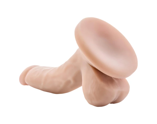 Dr. Skin 4 - tapadókorongos, herés élethű dildó - natúr (12cm)