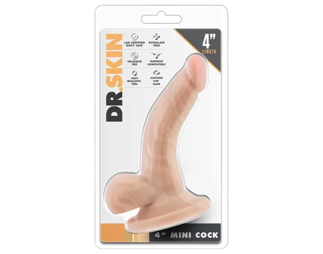 Dr. Skin 4 - tapadókorongos, herés élethű dildó - natúr (12cm)