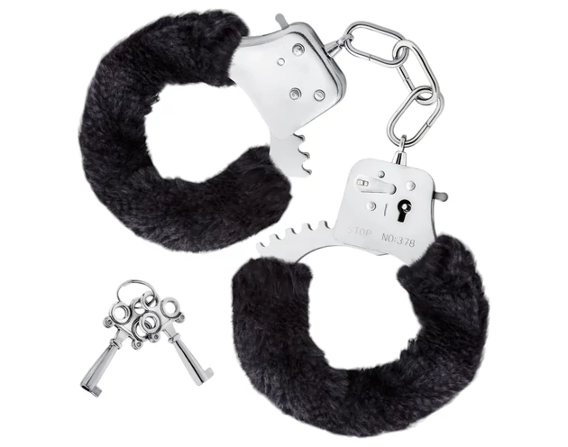 Temptasia Cuffs - plüss bilincs (fekete)