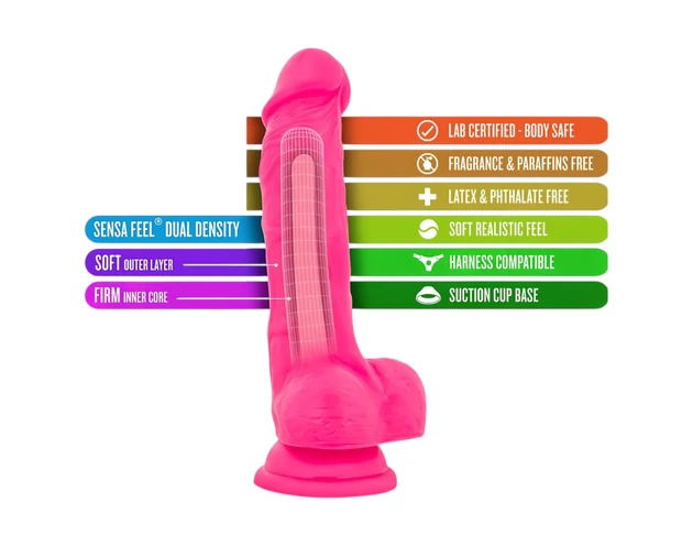 Blush Neo - tapadókorongos dildó - 19cm (pink)