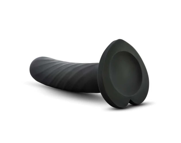 Temptasia Twist Small - tapadókorongos, csavart dildó (fekete)