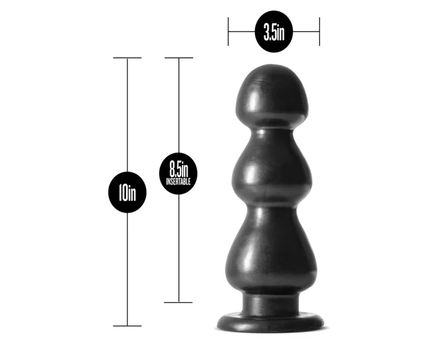 Blush Jet - tapadótalpas, gyöngyös dildó (fekete)