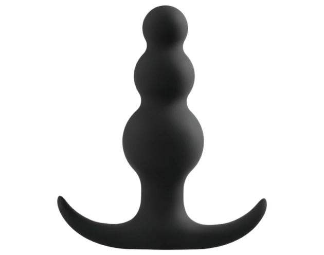 Anal Adventures Platinum - gyöngyös anál plug (fekete)