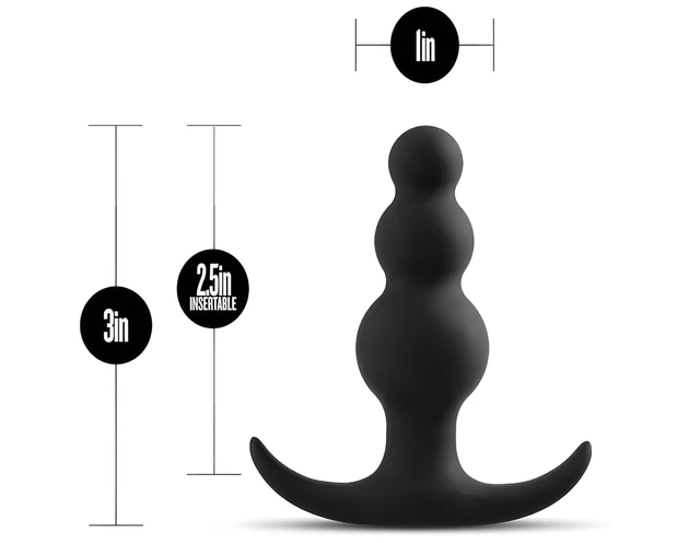 Anal Adventures Platinum - gyöngyös anál plug (fekete)