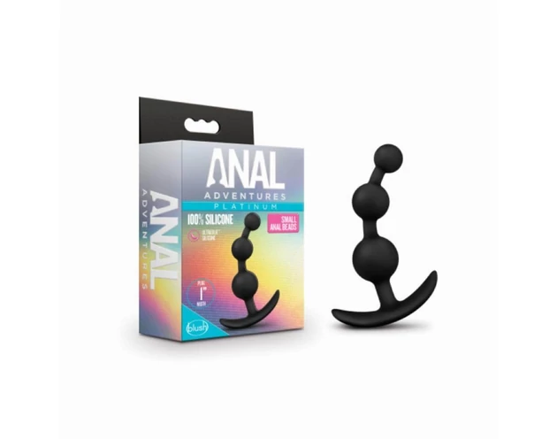 Anal Adventures Platinum - análgyöngyök - kicsi (fekete)