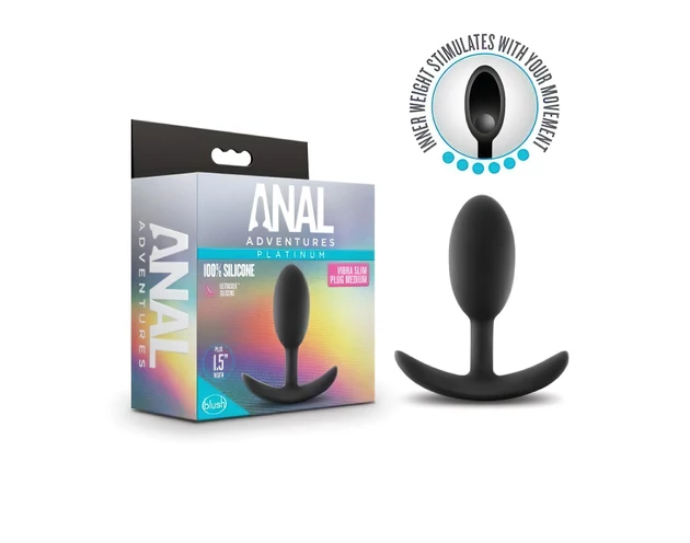 Anal Adventures Platinum M - anál plug - fekete (közepes)