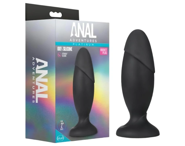 Anal Adventures Platinum Rocket - nagy anál plug (fekete)