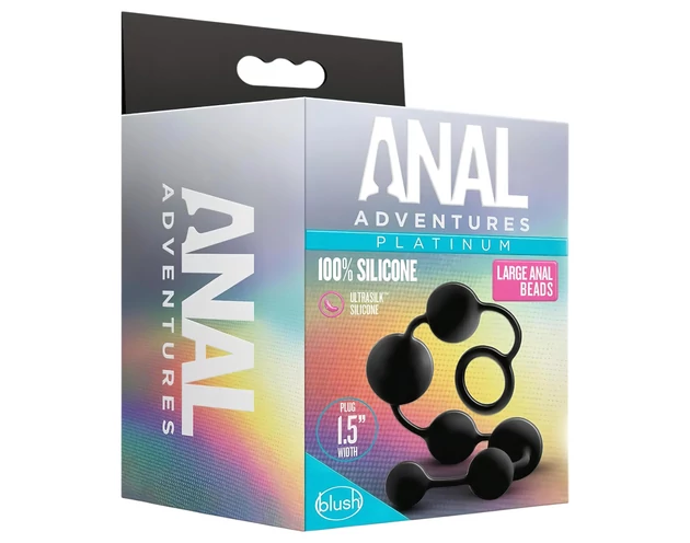 Anal Adventures L - gyöngyös anál dildó (fekete)