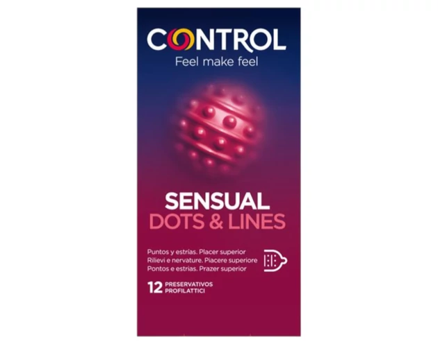 Control - bordázott, pontozott óvszer (12db)