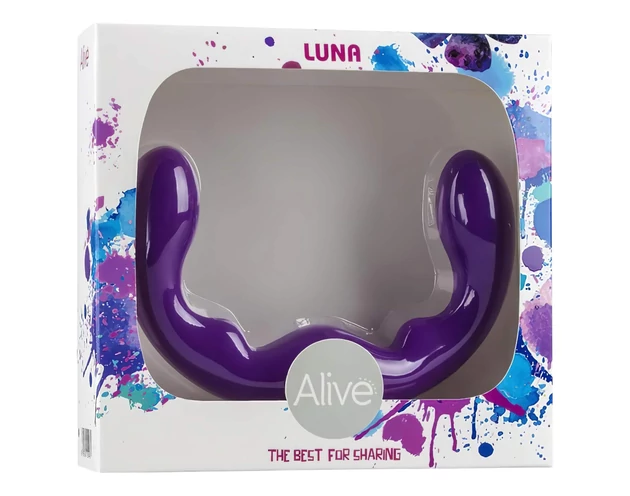 Alive Luna - kétvégű dildó - 25cm (lila)