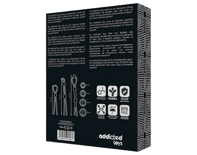 Addicted Toys - szilikon péniszgyűrű szett - 7db (fekete)
