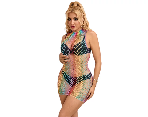 Subblime 952433 - szivárvány necc ruha - S-L