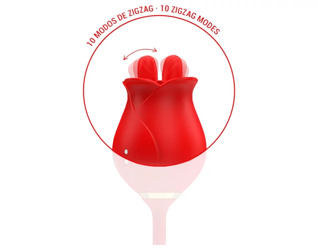 Intense Melanie - 2in1 mozgó nyelves csikló izgató vibrátor (piros)